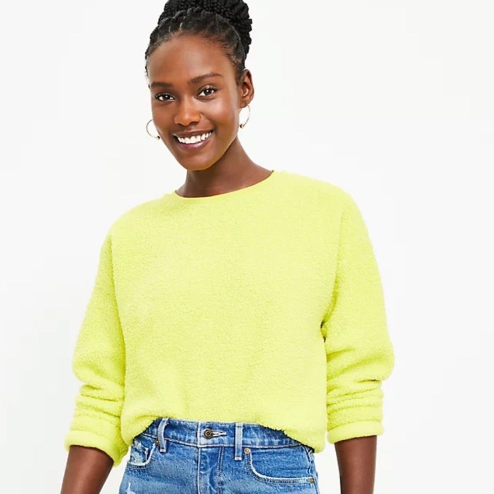 Cozy Lime Sherpa Sweatshirt - Picture 4 of 10